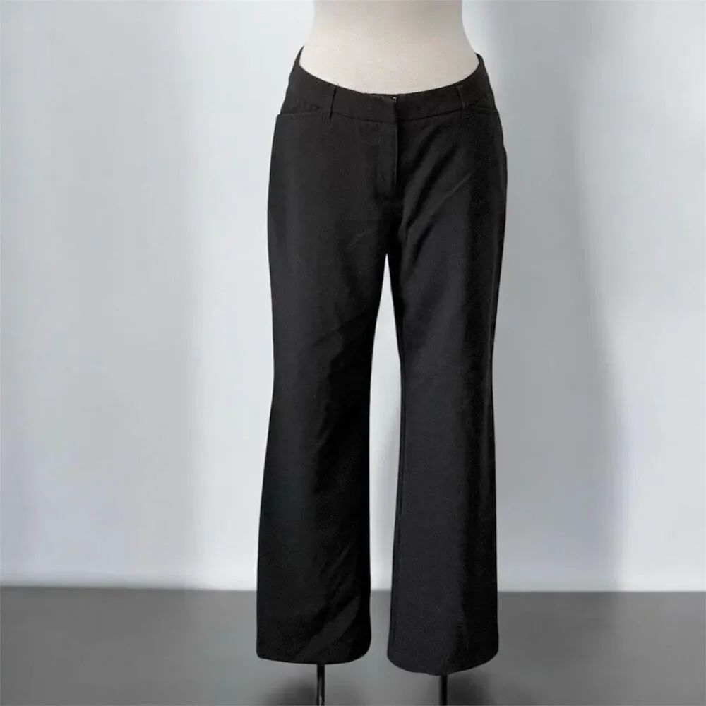 212 Collection Y2K Low Rise Black Pants Wide Straight Leg 6P